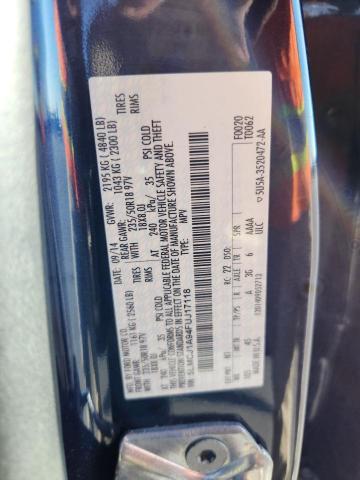 5LMCJ1A94FUJ17118 - 2015 LINCOLN MKC BLUE photo 13