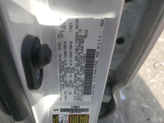 5TFJU4GN3FX085451 - 2015 TOYOTA TACOMA DOUBLE CAB PRERUNNER WHITE photo 13