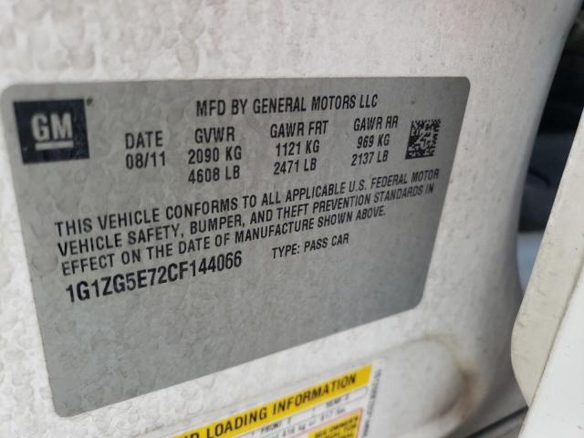 1G1ZG5E72CF144066 - 2012 CHEVROLET MALIBU LTZ თეთრი ფოტო 10