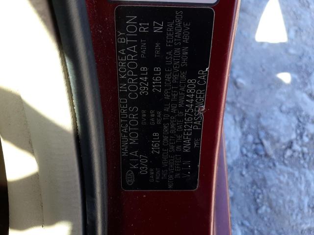 KNAFE121675444808 - 2007 KIA SPECTRA EX BURGUNDY photo 12