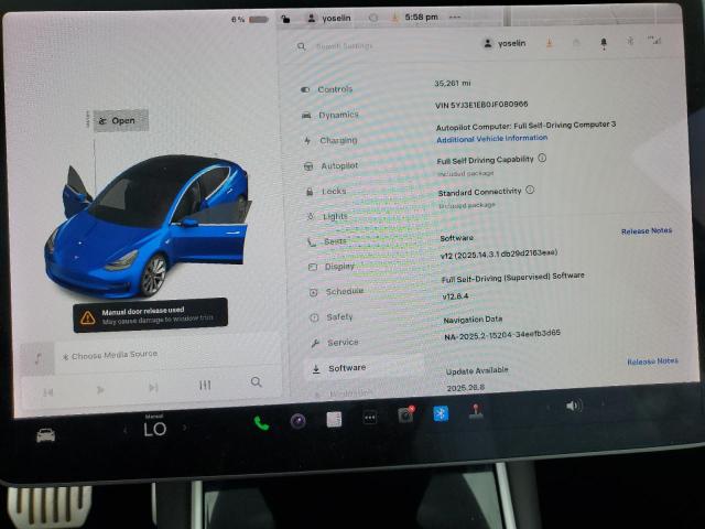 5YJ3E1EB0JF080966 - 2018 TESLA MODEL 3 Синий фото 9