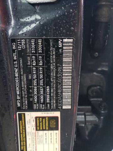 4JGDA5HB8CA030987 - 2012 MERCEDES-BENZ ML 350 4MATIC GRAY photo 13