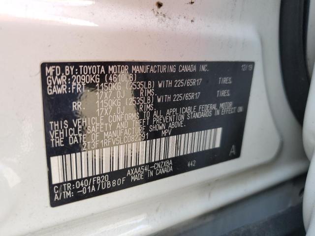 2T3F1RFV5LC082291 - 2020 TOYOTA RAV4 LE 白色 照片 13