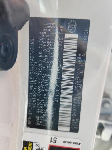 4T1C11AK1PU185254 - 2023 TOYOTA CAMRY LE 白色 照片 12