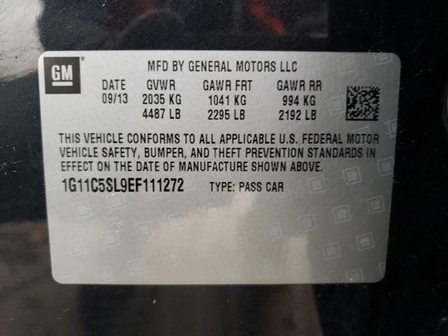 1G11C5SL9EF111272 - 2014 CHEVROLET MALIBU 1LT 黑色 照片 12