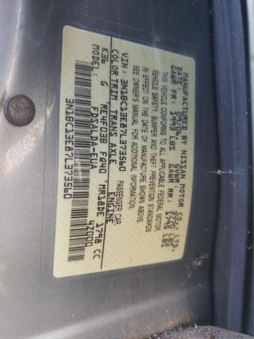 3N1BC13E87L373560 - 2007 NISSAN VERSA S SILVER photo 12