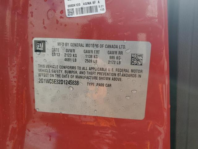 2G1WC5E32D1245838 - 2013 CHEVROLET IMPALA LTZ RED photo 12