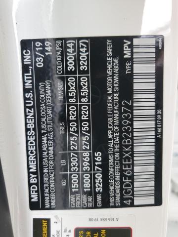 4JGDF6EEXKB239372 - 2019 MERCEDES-BENZ GLS 450 4MATIC WHITE photo 13