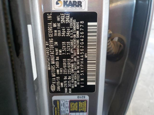 5XYPH4A56JG426778 - 2018 KIA SORENTO EX Күміс фото 12