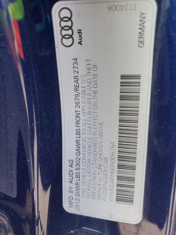 WAUCGAFH6DN005754 - 2013 AUDI S5 PREMIUM PLUS Niebieski zdjęcie 12