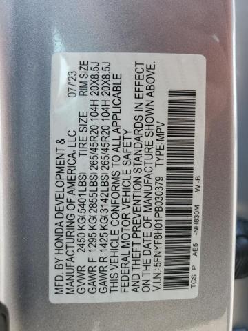 5FNYF8H01PB030379 - 2023 HONDA PASSPORT ELITE Gümüş foto 14