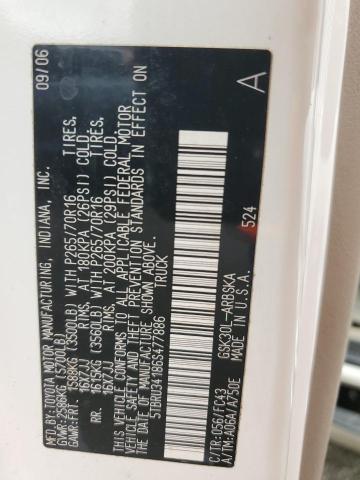 5TBRU34186S477886 - 2006 TOYOTA TUNDRA ACCESS CAB SR5 WHITE photo 12