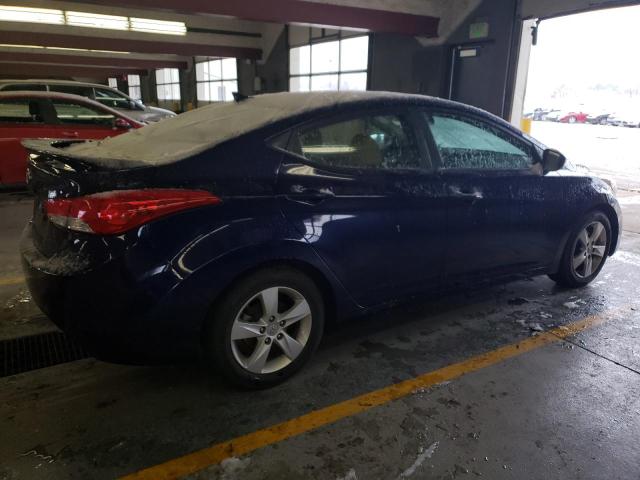 5NPDH4AE4DH282390 - 2013 HYUNDAI ELANTRA GLS BLUE photo 3