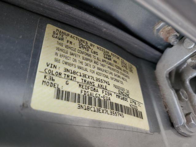 3N1BC13EX7L355741 - 2007 NISSAN VERSA S GRAY photo 13