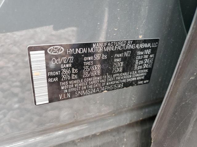 5NMS24AJ4PH515143 - 2023 HYUNDAI SANTA FE SEL Серый фото 13