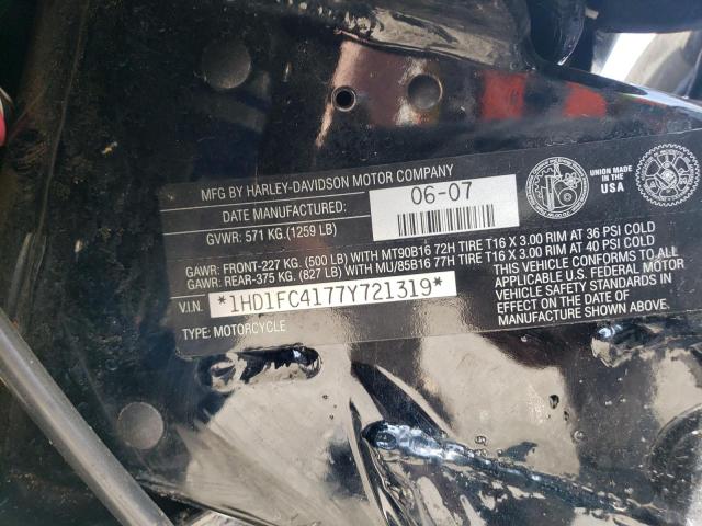 1HD1FC4177Y721319 - 2007 HARLEY-DAVIDSON FLHTCUI 黑色 照片 9