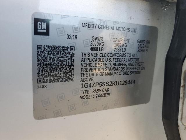 1G4ZP5SS2KU129444 - 2019 BUICK LACROSSE ESSENCE Blanc photo 12