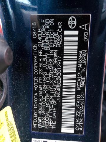 JTNK4RBE2K3012917 - 2019 TOYOTA COROLLA SE BLACK photo 13