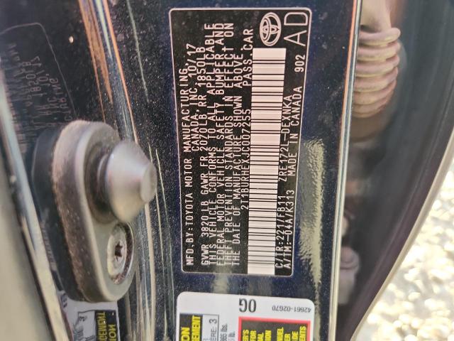 2T1BURHEXJC007255 - 2018 TOYOTA COROLLA L BLACK photo 12