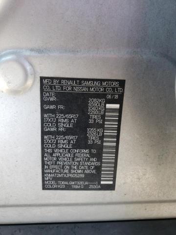 KNMAT2MTXJP605289 - 2018 NISSAN ROGUE S ვერცხლისფერი ფოტო 13