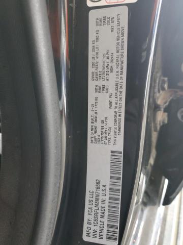 1C6SRFLM8MN716662 - 2021 RAM 1500 REBEL BLACK photo 12