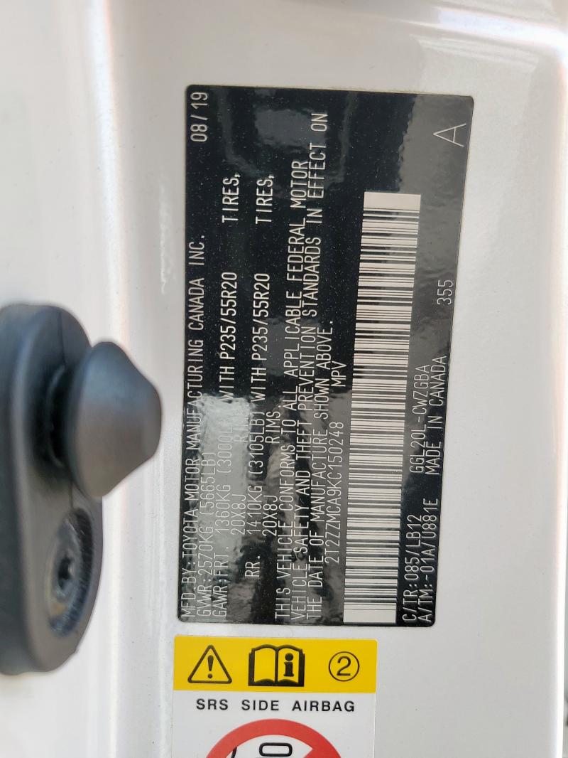 2T2ZZMCA9KC150248 - 2019 LEXUS RX 350 BASE თეთრი ფოტო 13