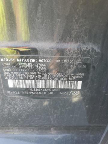 ML32A3HJ3JH012881 - 2018 MITSUBISHI MIRAGE ES BLACK photo 12