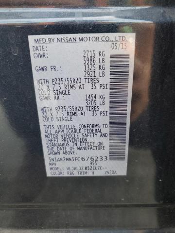 5N1AR2MN5FC676233 - 2015 NISSAN PATHFINDER S BLUE photo 12