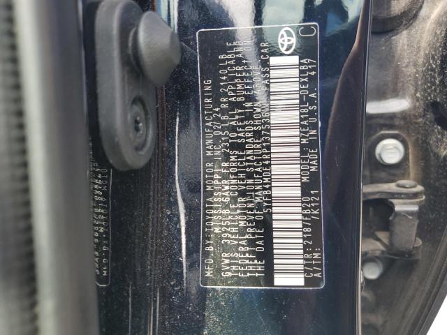 5YFB4MDE4RP137536 - 2024 TOYOTA COROLLA LE BLACK photo 13