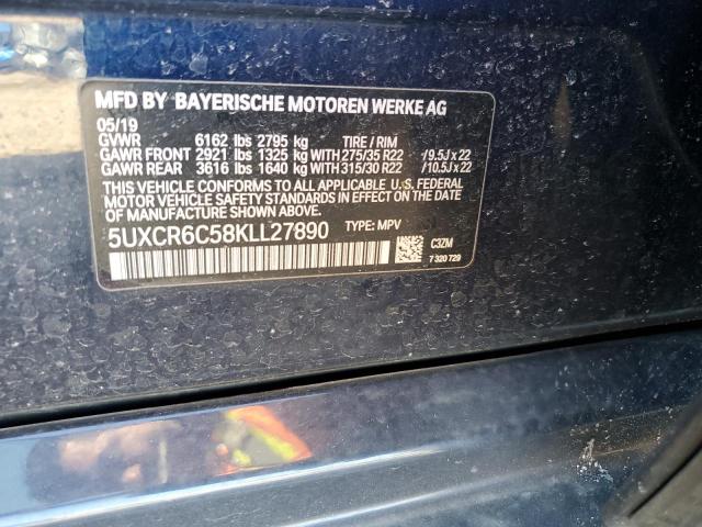 5UXCR6C58KLL27890 - 2019 BMW X5 XDRIVE40I 蓝色 照片 13