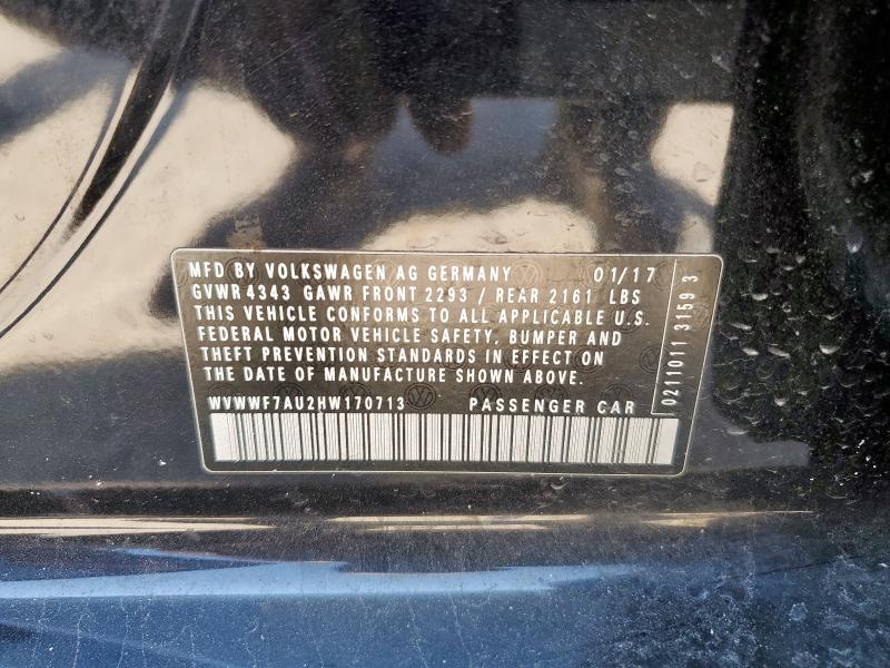 WVWWF7AU2HW170713 - 2017 VOLKSWAGEN GOLF R შავი ფოტო 12