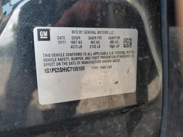 1G1PC5SH9C7199169 - 2012 CHEVROLET CRUZE LS BLACK photo 12