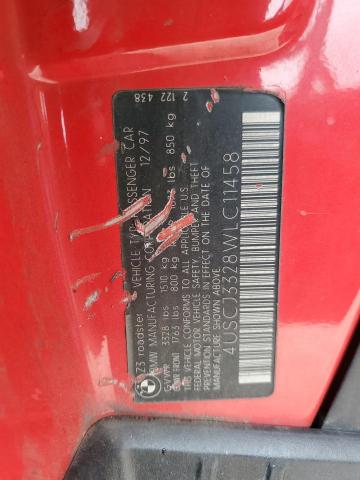 4USCJ3328WLC11458 - 1998 BMW Z3 2.8 RED photo 12