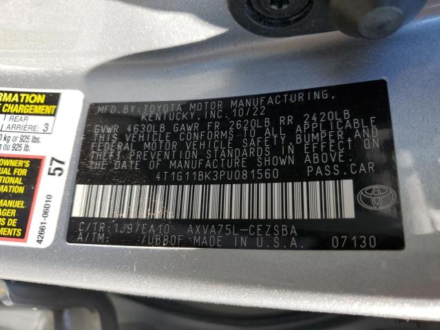 4T1G11BK3PU081560 - 2023 TOYOTA CAMRY SE NIGHT SHADE SILVER photo 13