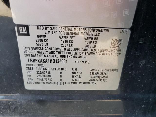 LRBFXASA1HD124881 - 2017 BUICK ENVISION PREFERRED შავი ფოტო 14