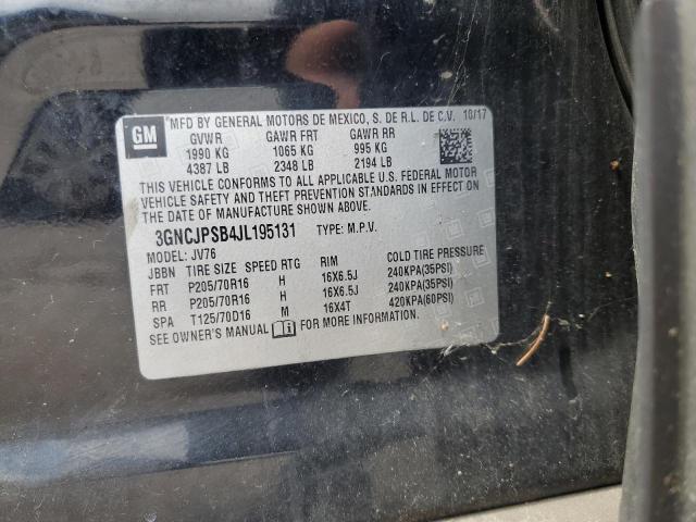 3GNCJPSB4JL195131 - 2018 CHEVROLET TRAX 1LT Қара фото 13