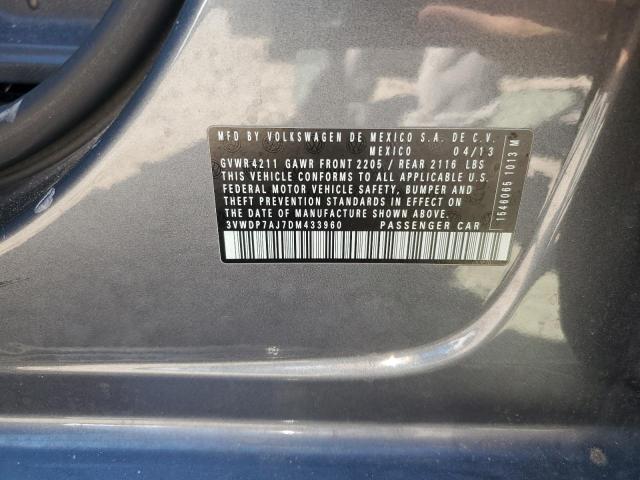 3VWDP7AJ7DM433960 - 2013 VOLKSWAGEN JETTA SE 石墨色 照片 12