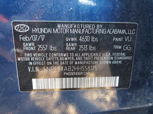 5NPE34AB2HH558175 - 2017 HYUNDAI SONATA SPORT Blau Foto 12