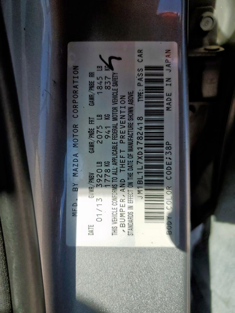 JM1BL1L7XD1782418 - 2013 MAZDA 3 I SILVER photo 13