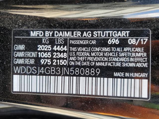 WDDSJ4GB3JN580889 - 2018 MERCEDES-BENZ CLA 250 4MATIC BLACK photo 12