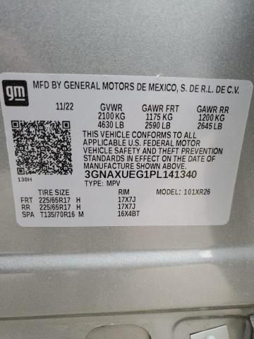 3GNAXUEG1PL141340 - 2023 CHEVROLET EQUINOX LT رمادي صورة 13
