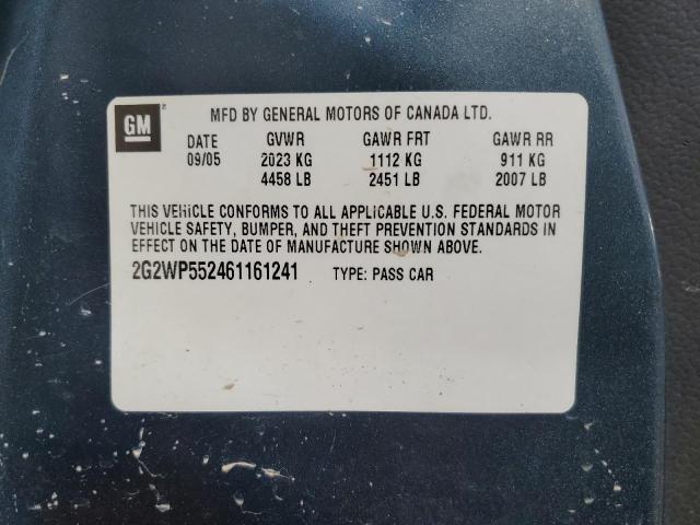 2G2WP552461161241 - 2006 PONTIAC GRAND PRIX 蓝色 照片 12