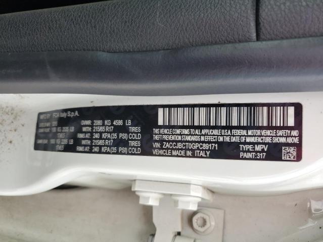 ZACCJBCT0GPC89171 - 2016 JEEP RENEGADE TRAILHAWK WHITE photo 13