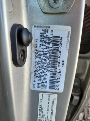 4T1BE30K53U123833 - 2003 TOYOTA CAMRY LE SILVER photo 12