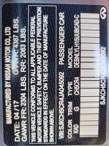 SJKCH5CR4JA045092 - 2018 INFINITI QX30 BASE Grau Foto 14