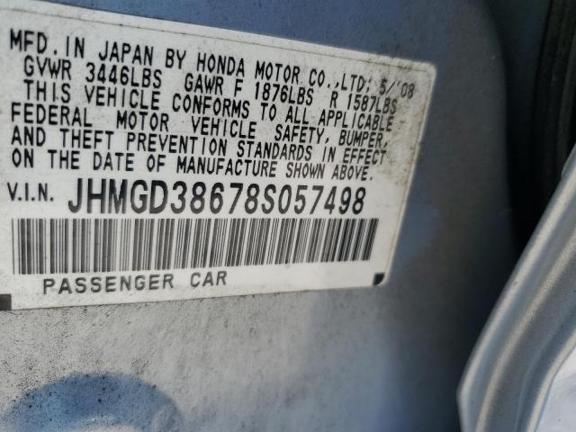 JHMGD38678S057498 - 2008 HONDA FIT SPORT BLUE photo 12