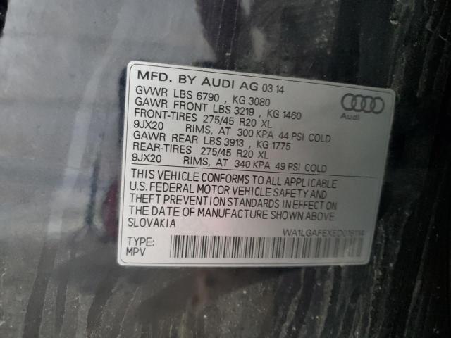 WA1LGAFEXED018114 - 2014 AUDI Q7 PREMIUM PLUS Қара фото 13