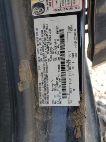 3FADP4BJ2KM117823 - 2019 FORD FIESTA SE BLACK photo 12