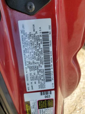 5TETX22N68Z522866 - 2008 TOYOTA TACOMA ACCESS CAB წითელი ფოტო 12