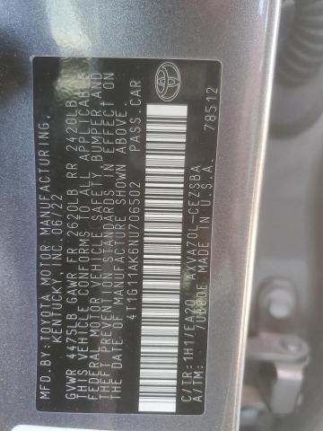 4T1G11AK6NU706502 - 2022 TOYOTA CAMRY SE Boz foto 12